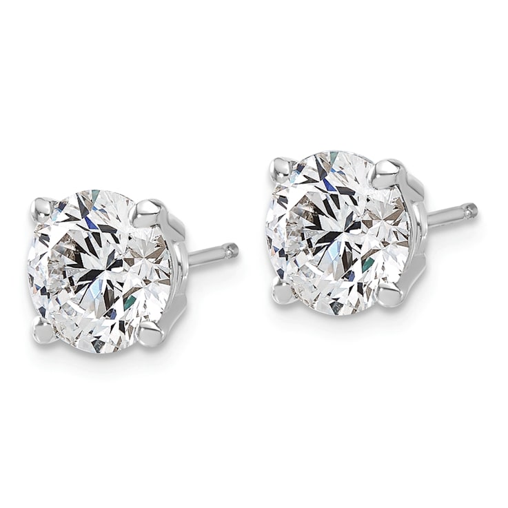 Rhodium Over 14K Gold Certified Lab Grown Diamond 4ct. VS/SI GH+,
4-Prong Earrings