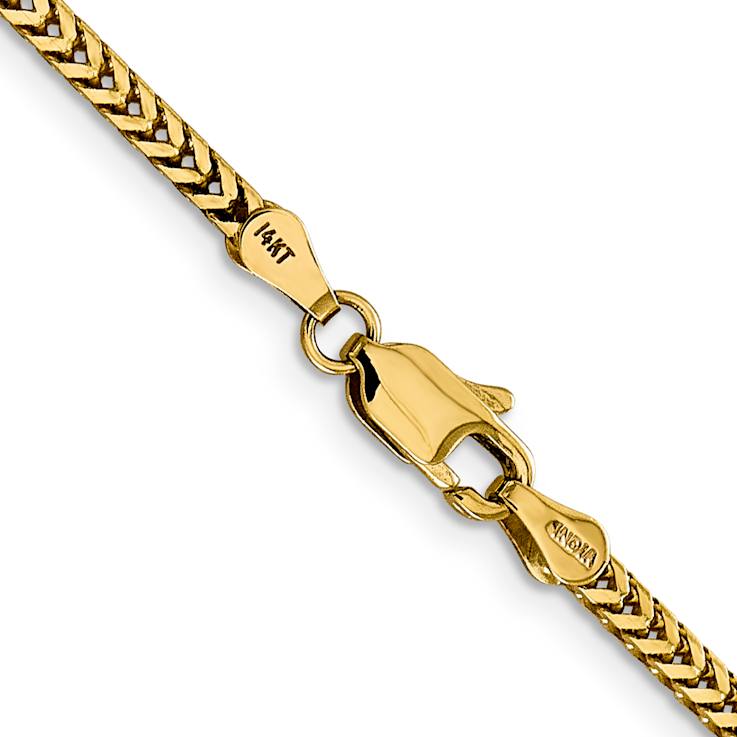 14k Yellow Gold 2.3mm Solid Franco 18 Inch Chain