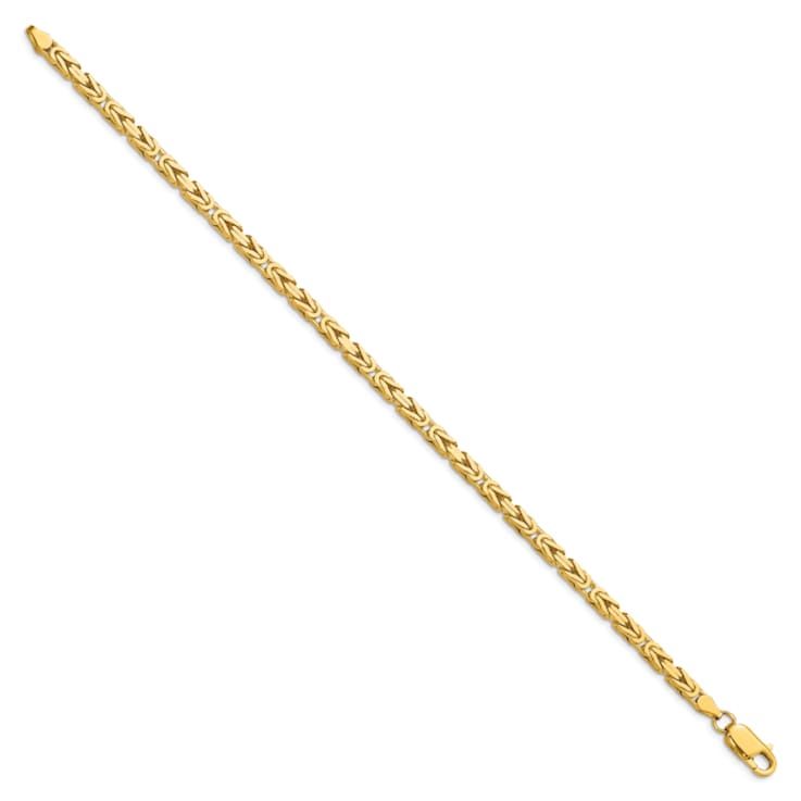 14K Yellow Gold 3.25mm Byzantine Chain Bracelet