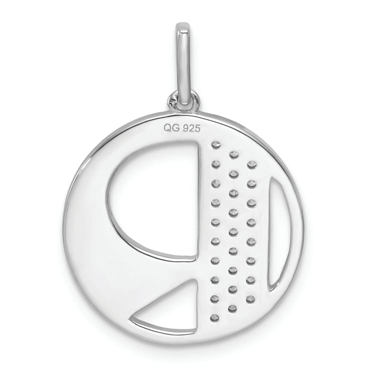 14K White Gold Gatsby Diamond Initial R Charm