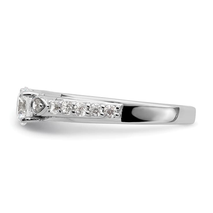 Rhodium Over 10K White Gold Lab Grown Diamond VS/SI GH, Engagement Ring 0.74ctw