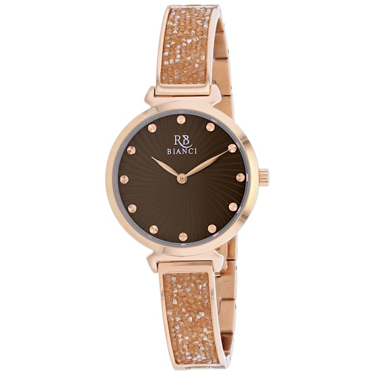 Roberto Bianci Women's Billare Brown Dial, Rose Stainless Steel Watch