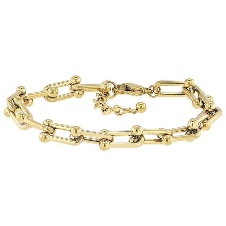 Stirrup Link Bracelet In Gold-Tone 6.5mm