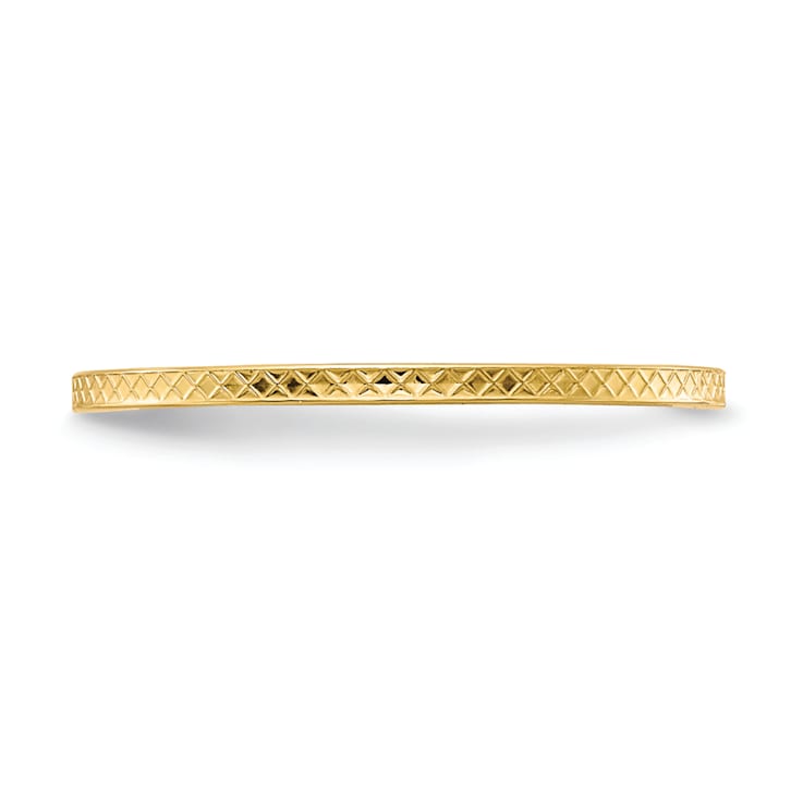 10K Yellow Gold 1.2mm Criss-Cross Pattern Stackable Expressions Band