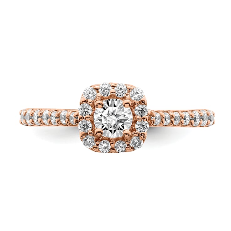 14K Rose Gold Lab Grown Diamond Complete Engagement Ring 0.767ctw