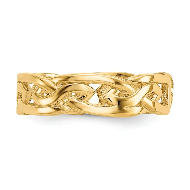 14K Yellow Gold Weave Toe Ring