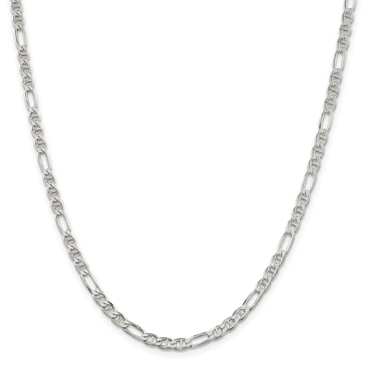 Sterling Silver 3.75mm Figaro Anchor Chain Necklace