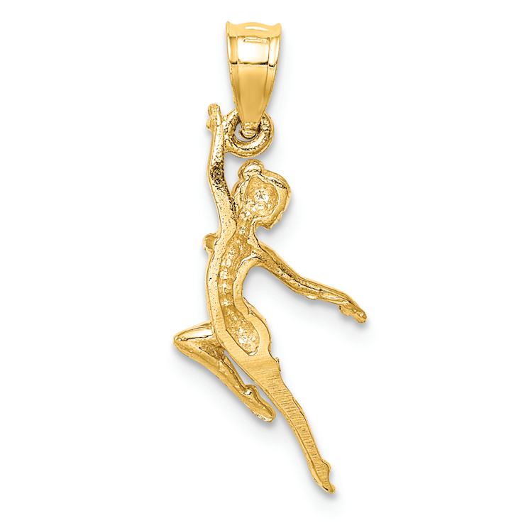 14k Yellow Gold Textured Dancer Pendant