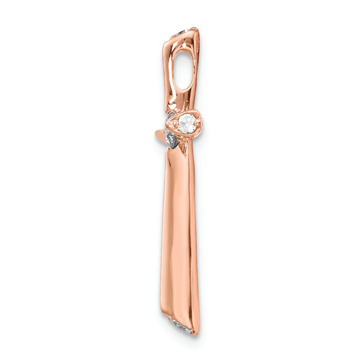 14k Rose Gold Diamond Cross Chain Slide Pendant