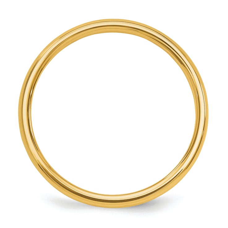 14K Yellow Gold Polished 2mm Band