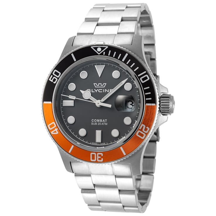 Glycine Men s Combat Sub 42mm Quartz Gray Dial Watch 1C495G