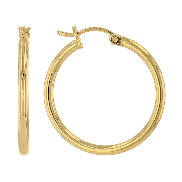 Classic Polished Hoop Earrings In 18K Gold Over Sterling Silver