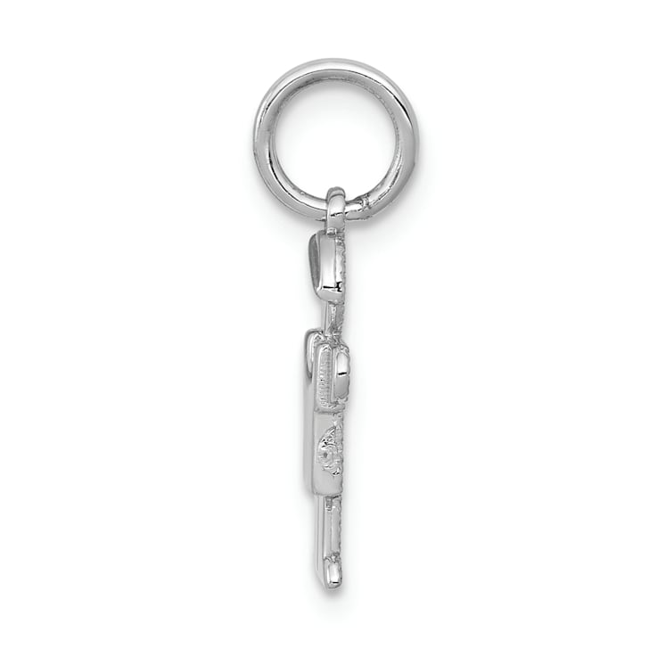 Rhodium Over 14k White Gold Satin Mini Boy Hugs Charm