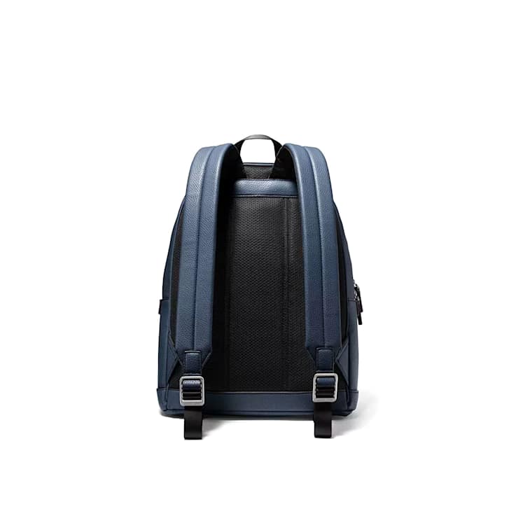 Michael Kors Cooper Large Pebbled Leather Backpack in Navy