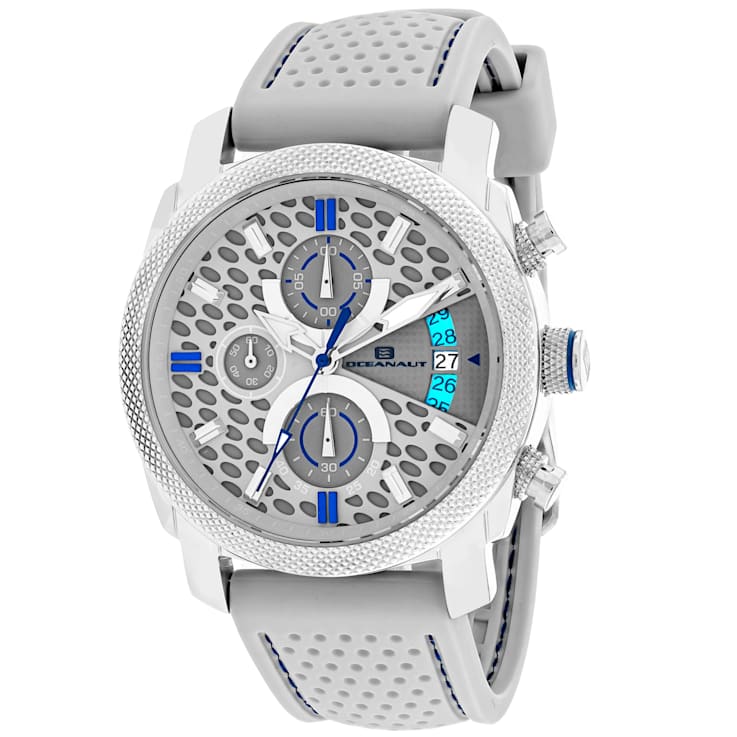 Oceanaut Men's Kryptonite Gray Dial, Gray Rubber Strap Watch