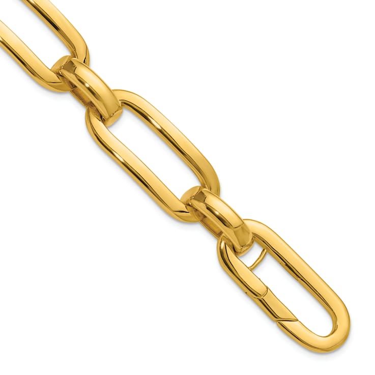 18K Yellow Gold Polished Oval Link 7.5 inch Bracelet