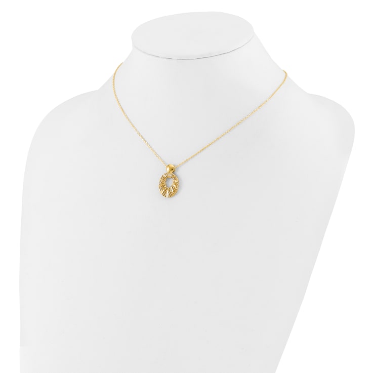 14K Yellow Gold Polished Diamond-cut 16-inch with 2.25-inch Extension Necklace