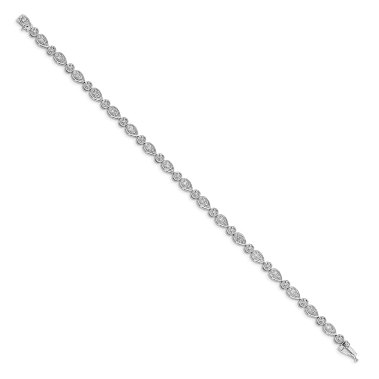 Rhodium Over 14k White Gold Diamond Bracelet