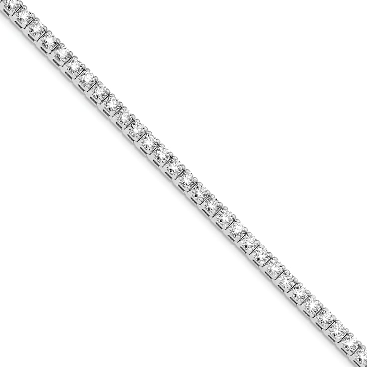 Rhodium over 14K White Gold 9.00 ct. Colorless Moissanite 4 Prong Tennis Bracelet