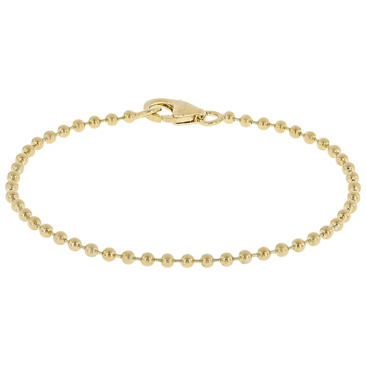 Box, Bead and Rolo Chain Bracelet Set Of 3 In 18K Gold Over Bronze