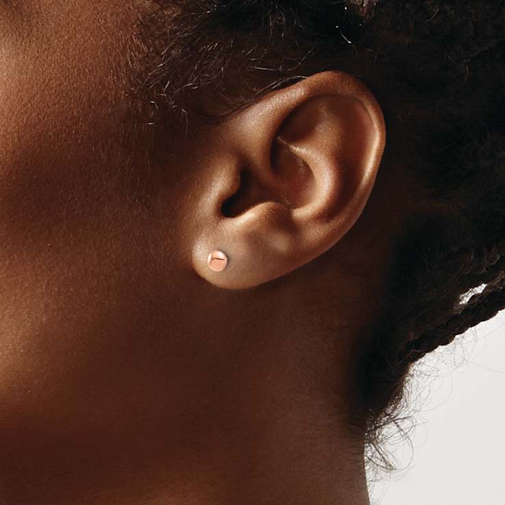 14k Rose Gold Polished 4.5mm Button Earrings