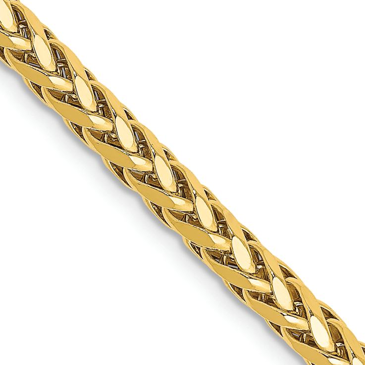 14k Yellow Gold 3.1mm Diamond-Cut Wheat Link 20 Inch Chain