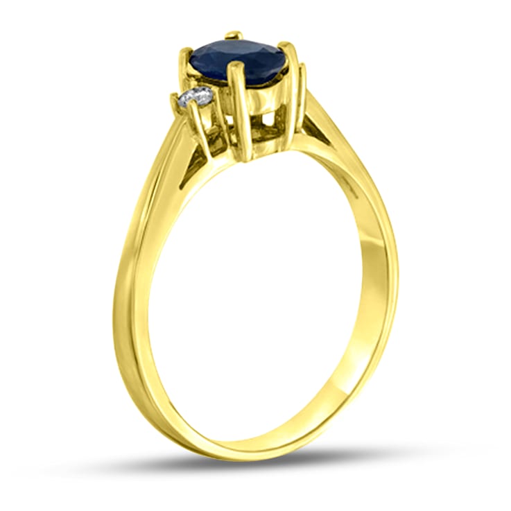 0.45cttw Sapphire and Diamond Ring set in 14k Yellow Gold