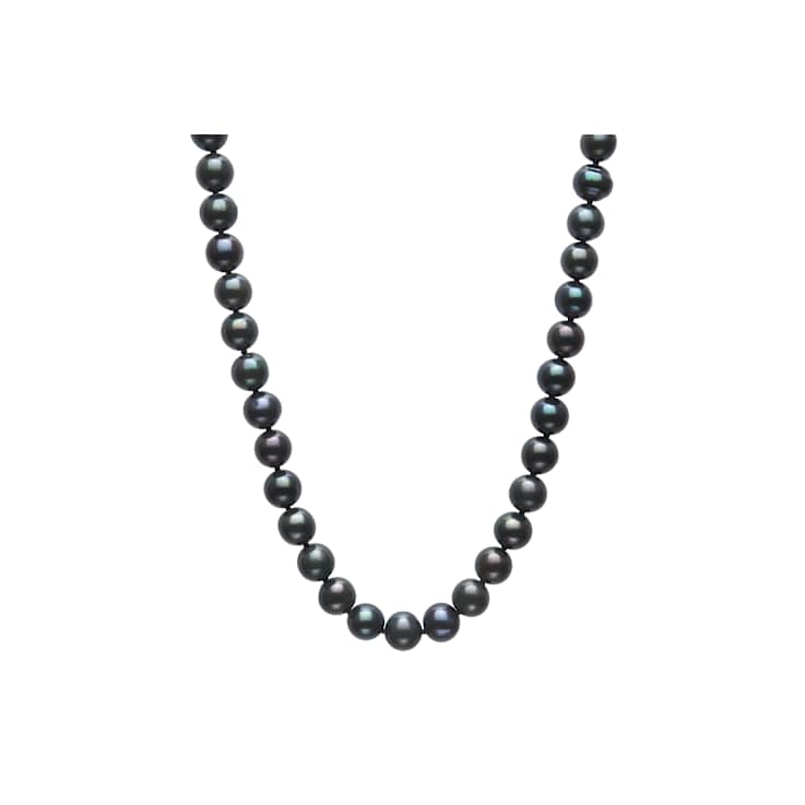 8.5-9.5mm Black Cultured Freshwater Pearl Rhodium Over Sterling Silver
18 Inch Necklace