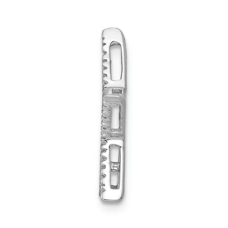 Rhodium Over 14k White Gold Diamond Star Chain Slide Pendant