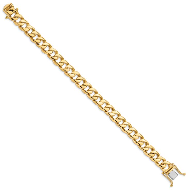 14k Yellow Gold and 14k White Gold 9.7mm Solid Hand-polished Flat
Beveled Curb 22 Inch Chain