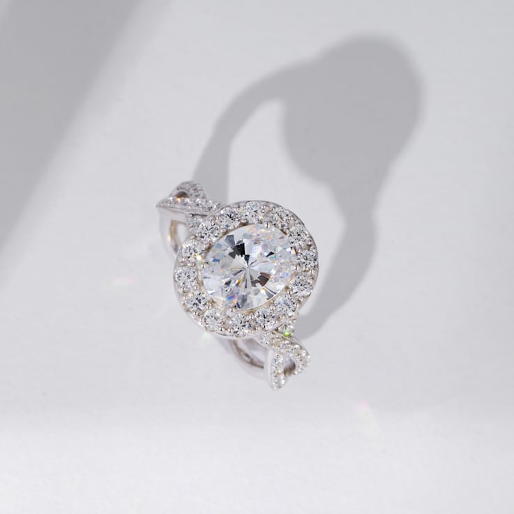 White Cubic Zirconia Platinum Over Sterling Silver Ring 2.68ctw