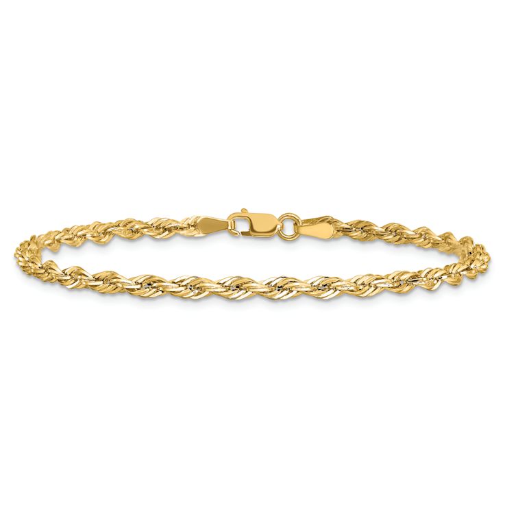 10k Yellow Gold 3mm Rope Link Bracelet