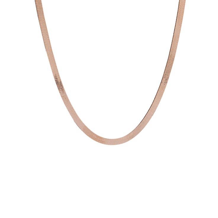 18K Rose Gold Plated Sterling Silver 4.50 mm Flexible Herringbone
18" Necklace