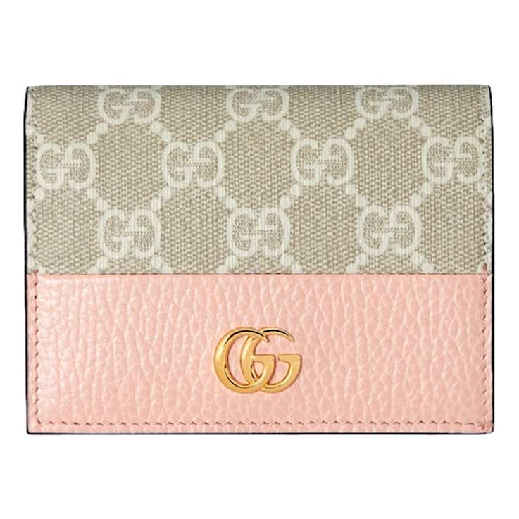 Gucci GG Marmont Light Pink Leather Card Case Wallet 16F73A