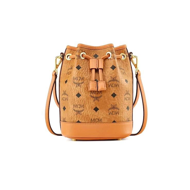 MCM Mini Dessau Drawstring in Cognac Handbag