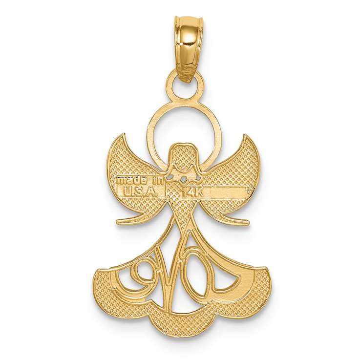 14K Two-tone Gold  LOVE Angel Pendant
