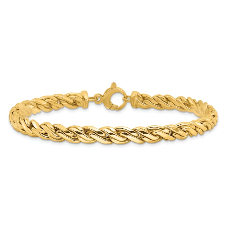 14K Yellow Gold Polished Fancy Twist Bracelet