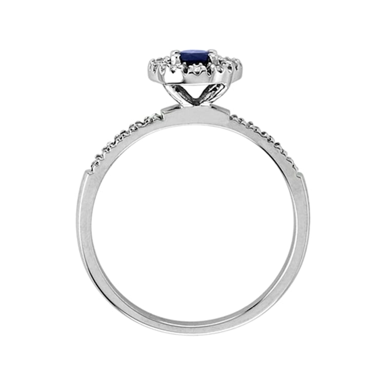 0.60ctw Sapphire and Diamond Ring in 14k White Gold