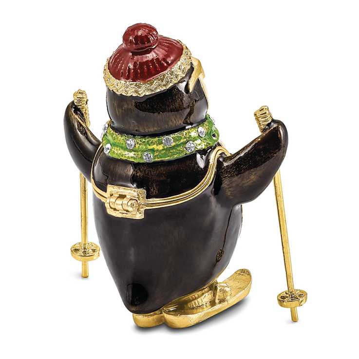 KOOLIO Skiing Penguin Trinket Box