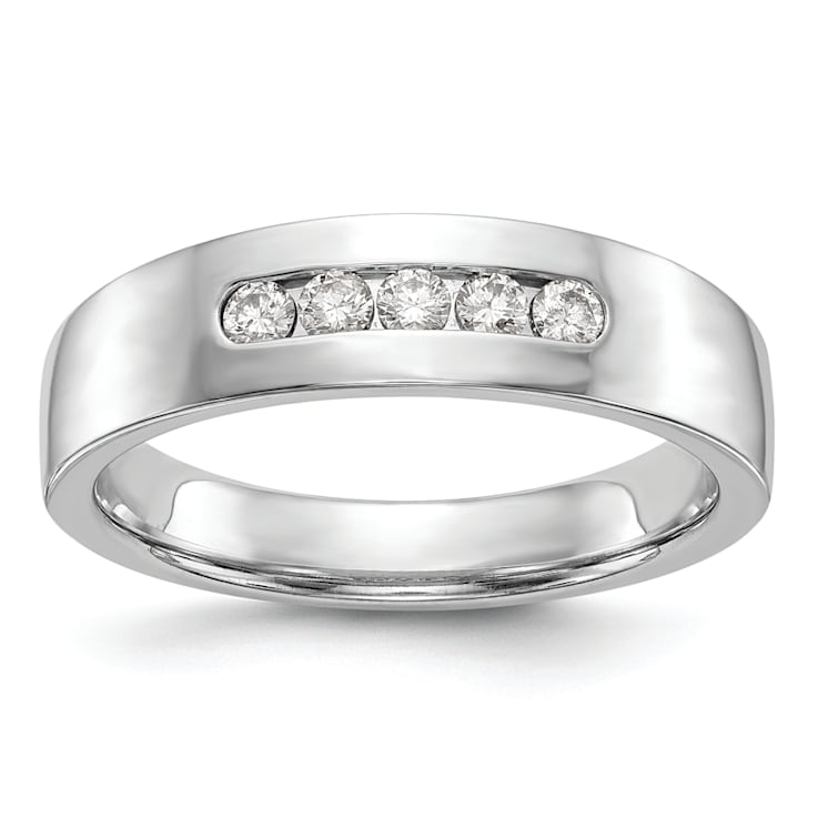 Rhodium Over 14K White Gold Lab Grown Diamond SI1/SI2, G H I, 5-Stone
Men's Channel Band
