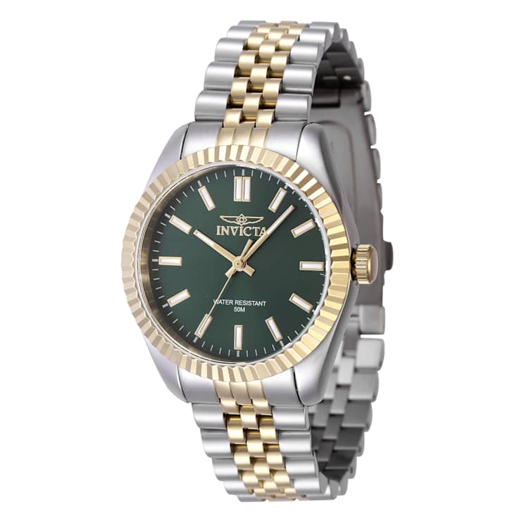 Invicta Specialty 36mm Green Dial Stainless Steel Band Quartz Watch
