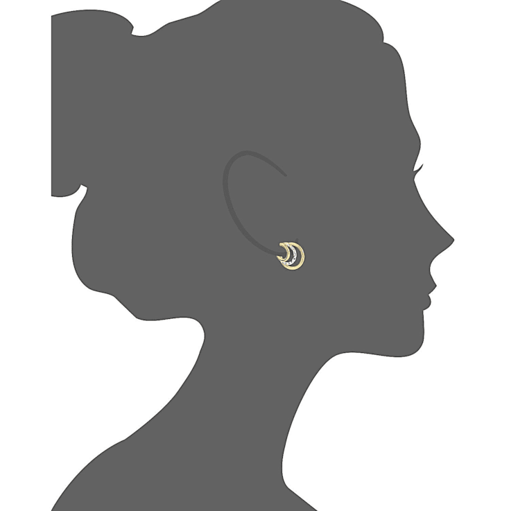 14K Yellow Gold Over Sterling Silver Two-Tone Triple Hoops