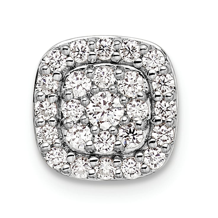 Rhodium Over 14K Gold Lab Grown Diamond SI1/SI2, G H I, Squared Halo
Chain Slide 0.44ctw