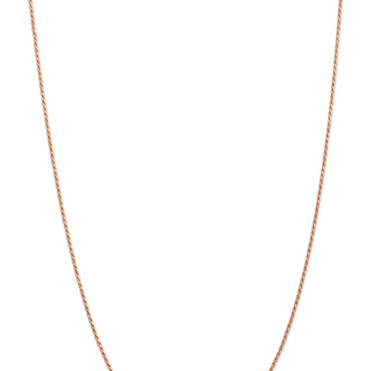 14k Rose Gold 1.5mm Solid Diamond-cut Rope 30 Inch Chain