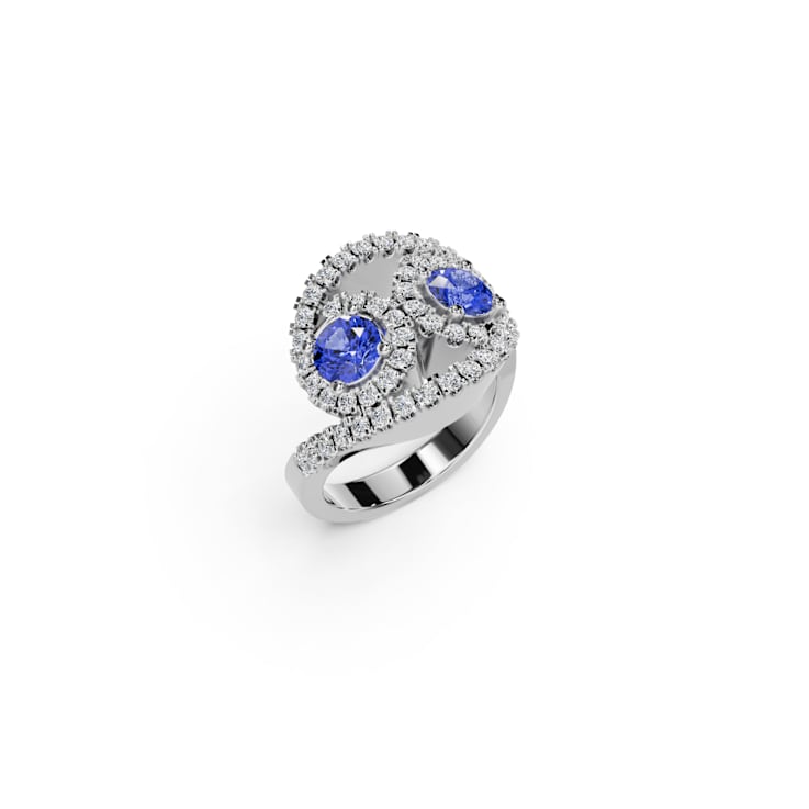 14K White Gold Tanzanite and Diamond Ring 1.28 ctw