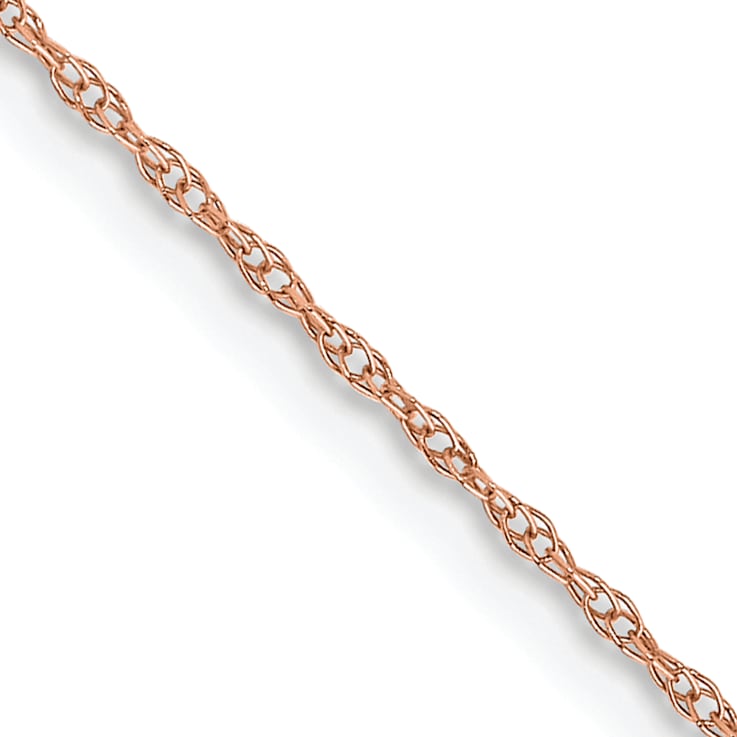 14k Rose Gold 0.6mm Solid Cable 20 Inch Chain
