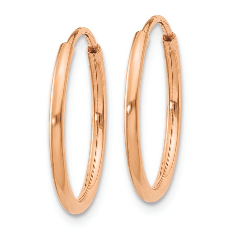 14k Rose Gold Polished 5/8" Endless Hoop Earrings