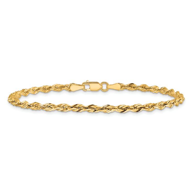 10k Yellow Gold 2.8mm Rope Link Bracelet