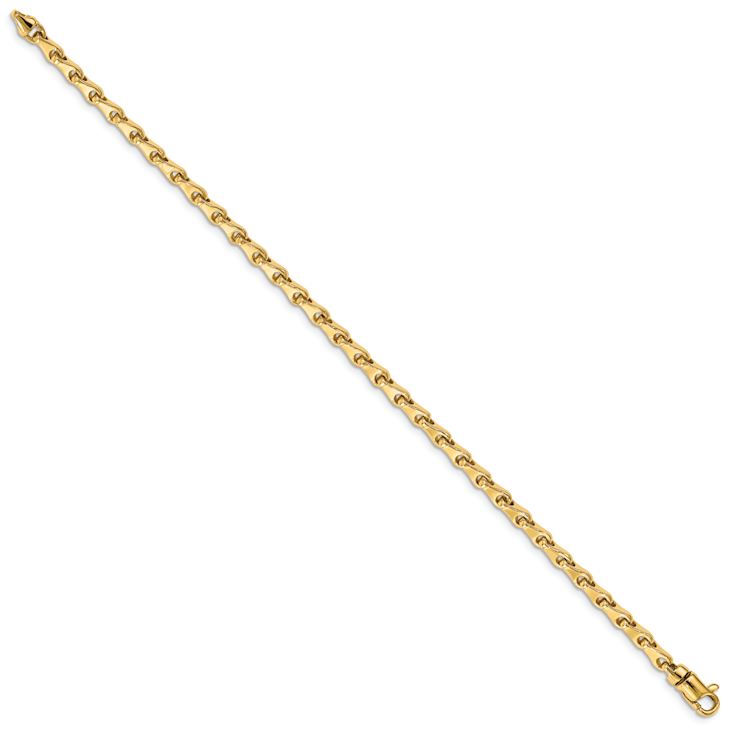 14k Yellow Gold 3.3mm Hand-Polished Fancy Link Bracelet