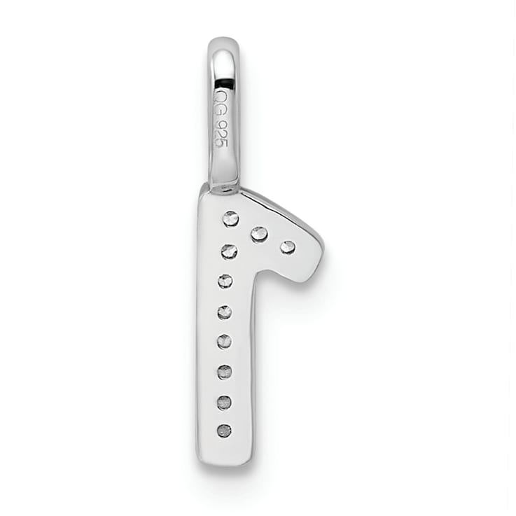 Rhodium Over 14k White Gold Diamond Number 1 Pendant
